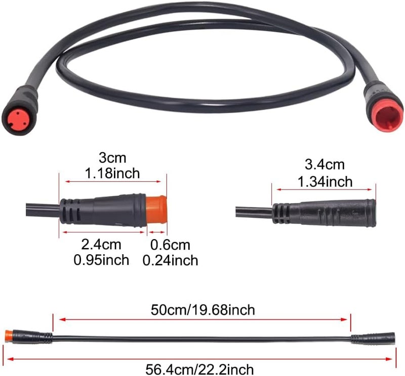 Wexplore Ebike extension cable for electric bike gear sensor, waterproof connector 2pin/3pin/5pin for extension of electric bike lights and screens - Image 3